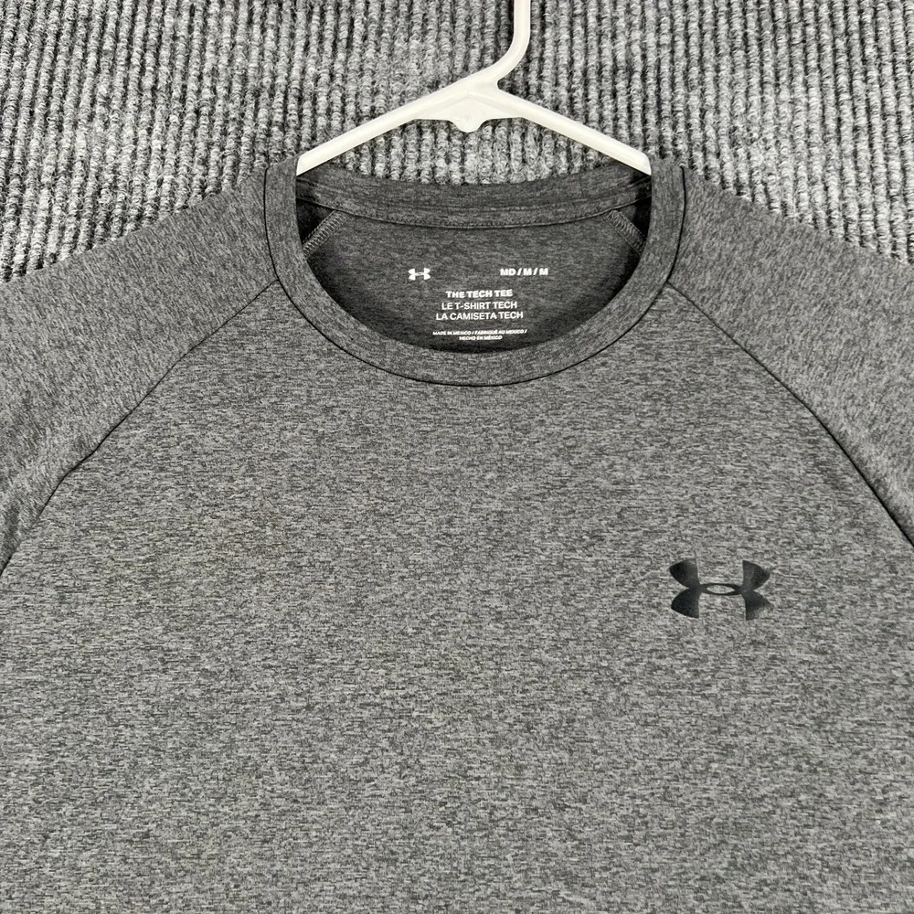 Under Armour Shirt Mens Medium Gray Tech Tee Casual Active Workout Gym Run Lift